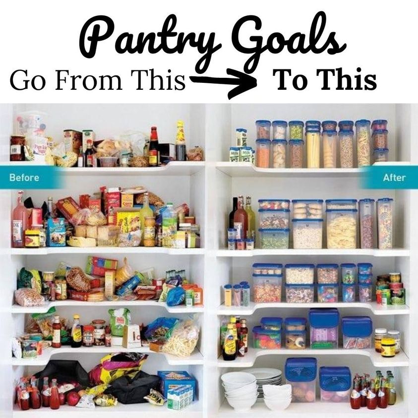 Go from this before photo of a messy disorganized pantry to this beautiful organized pantry with Modular Mates containers. 
Create your dream pantry with Tupperware Modular Mates

