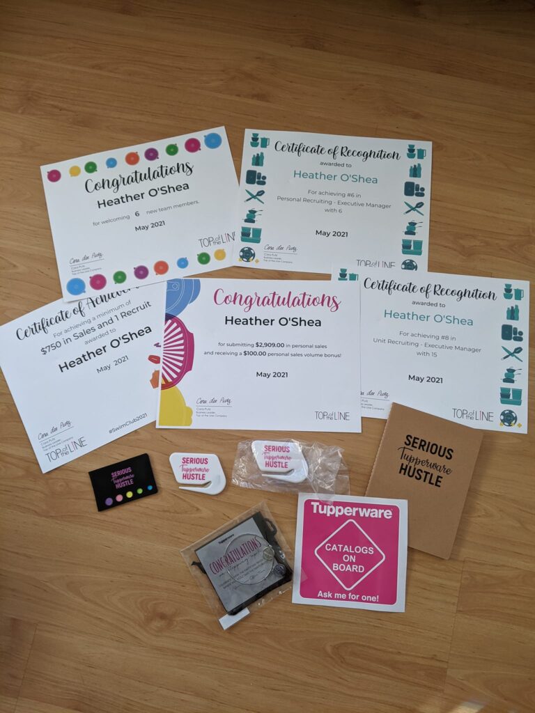 Certificates of regognition and small prizes 