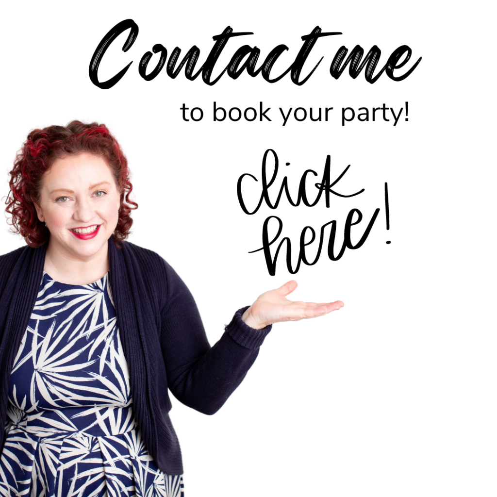 Contact me to book your party! Click here! 
Image of Heather.